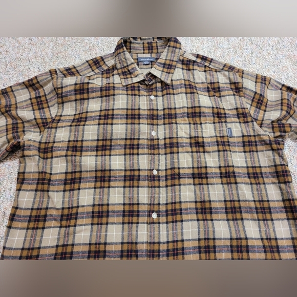 Plaid Men's Shirt in Brown and Tan - Picture 3 of 12